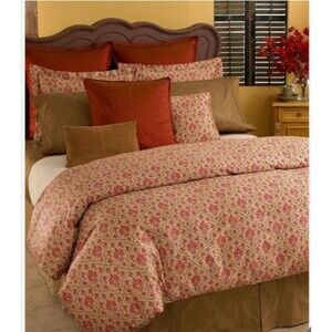 Ralph Lauren Langham Briarleigh Vintage KING Comforter Red Gold Floral Paisley